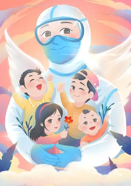 抗疫医生保护小朋友们身体健康 - fancy小洁 - 原创
