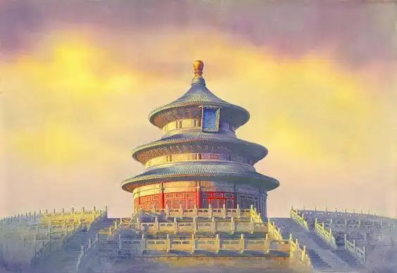 用水彩表现的老北京