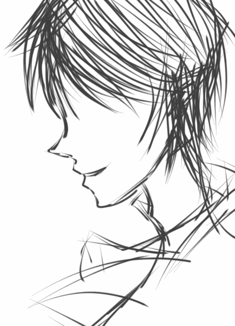 男生侧脸简笔画 帅气男生侧脸简笔画