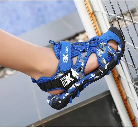 青少年男生凉鞋初中生穿的谅鞋10大童凉鞋男童包头12男孩中小学生15岁