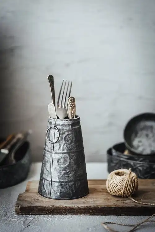 道具复古做旧铁艺套装花瓶摆件静物拍照摄影摆件