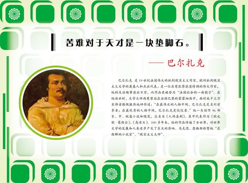 28素材名人名言格言海报展板1939巴尔扎克海报印制