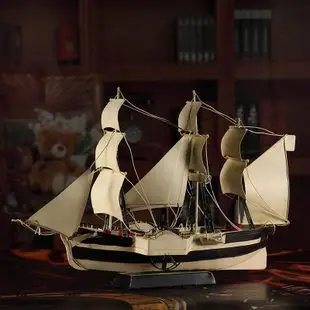 一帆风顺铁艺复古帆船客厅书房办公室酒吧咖啡厅装饰摆件开业礼品