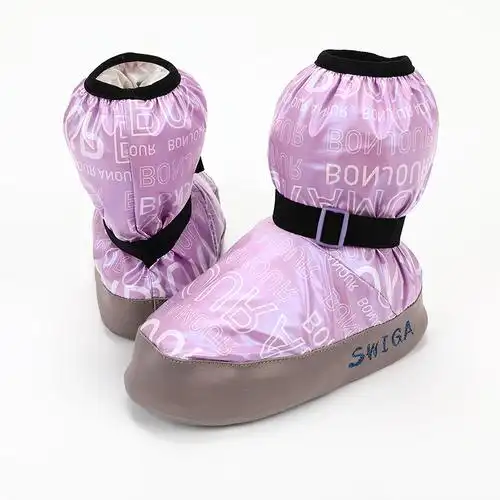 swiga舞蹈热身儿童羽绒冬季保暖成人芭蕾暖脚芭蕾舞鞋