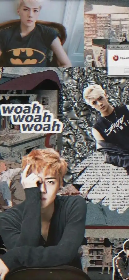 明星壁纸 吴世勋帅哥拼接壁纸