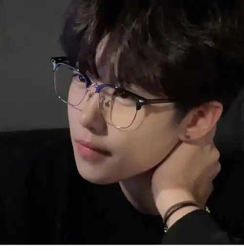 理工男半框眼镜斯文理工男复古半框眼镜方形眉线框防蓝光镜痞帅宅男风