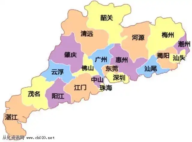 广东省地图   一,河源