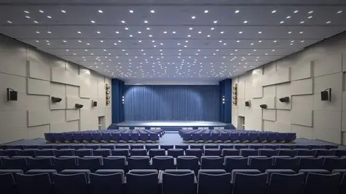 室内大型会议室观众席舞台max场所fbx创意obj场景c4d模型素材