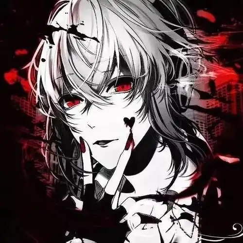 丧头像男女头像黑白红眼调色头