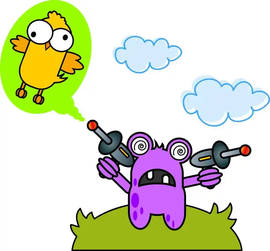 外星人,完全可编辑的矢量图的卡通外星人.