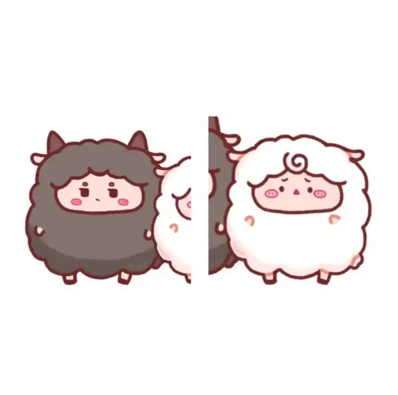 画了两只可爱的小羊情头13 35)13*66667815 咩咩咩