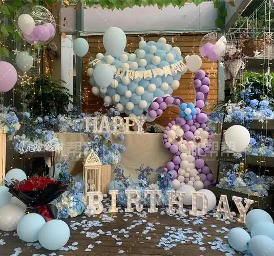 生日派对场景布置图片生日宴会现场布置案例图