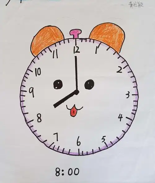 萌孩子画的创意钟面