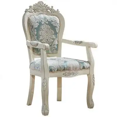 餐椅休闲简约实木靠背椅书桌美甲办公电脑椅子家用阳台欧式扶手椅 -