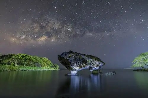海面礁石星空风景 图片素材下载-海洋海边-自然景观-图片素材 - 集