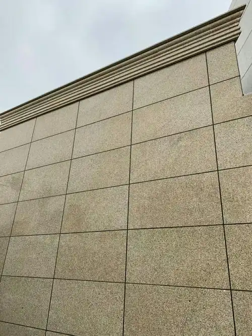 黄金麻外墙干挂施工效果图