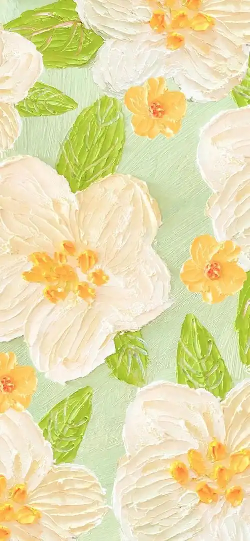 油画棒系列碎花壁纸