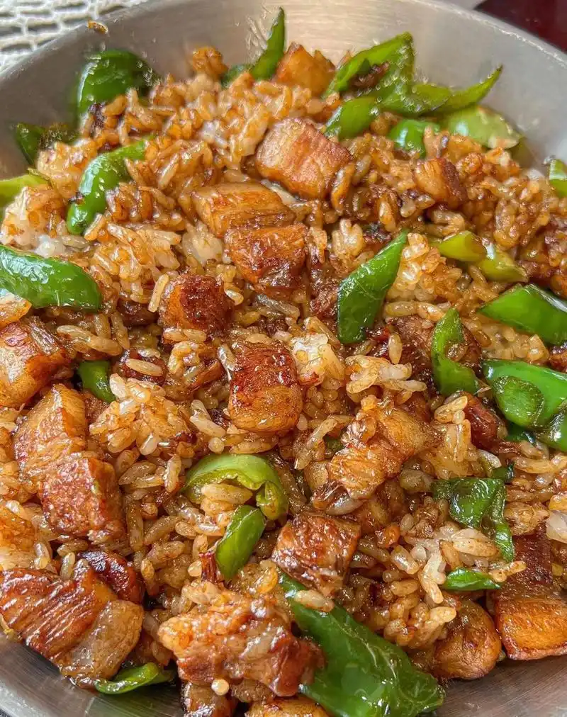 这个回锅肉炒饭真的超香,吃一次忘不掉那种～ 准备食材 五花肉青辣椒
