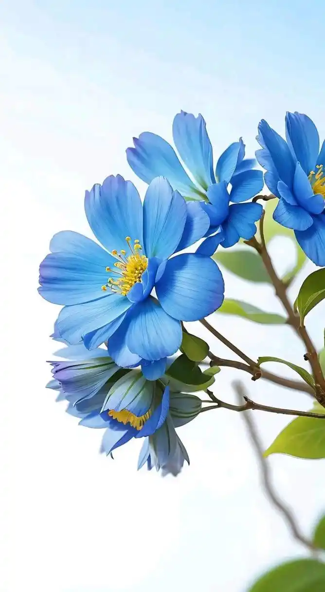 淡蓝色鲜花,淡雅清新