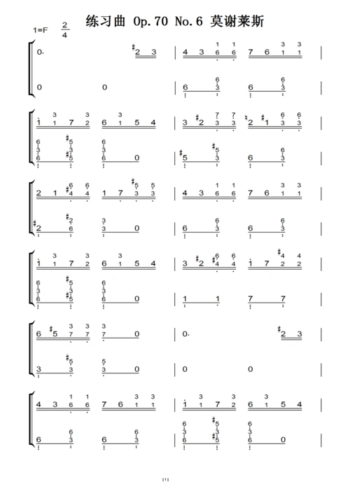 6 莫谢莱斯(江苏省钢琴考级指定曲目)原版 钢琴双手简谱 钢琴谱.pdf