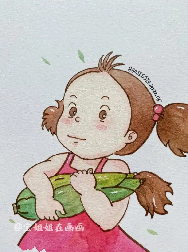 五一劳动节快乐!#龙猫 #宫崎骏 #治愈系 #水彩 #简单画 - 抖音