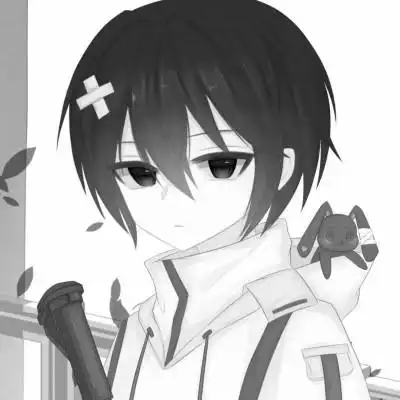 日系ins风漫画头像黑白男