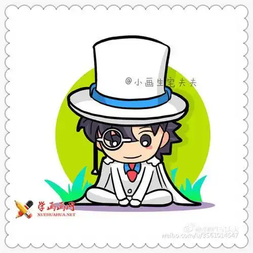 怪盗基德q版头像简笔画