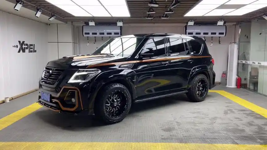 日产途乐改色贴膜黑武士,一步步进化,最终效果#途乐改色