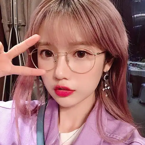 韩版潮超轻圆脸眼睛框金属圆形平光镜复古女眼镜框架小脸近视眼镜