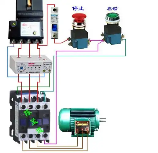 220v的cjx3210交流接触器 启动按钮 停止按钮 cds11电动机保护器怎么
