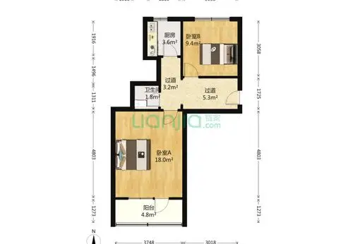 志新村1室1厅1卫50平米装修案例