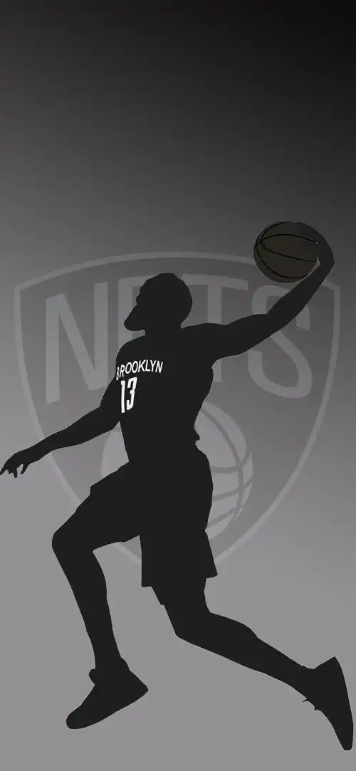 詹姆斯哈登霸气灌篮剪影锁屏,高清图片,手机壁纸