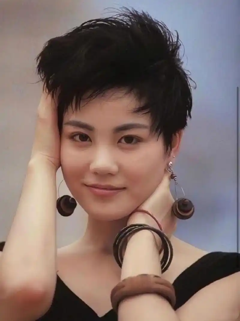 年轻时的短发的王菲,妩媚中透着爽朗,360无死角的美,娇媚脱俗.