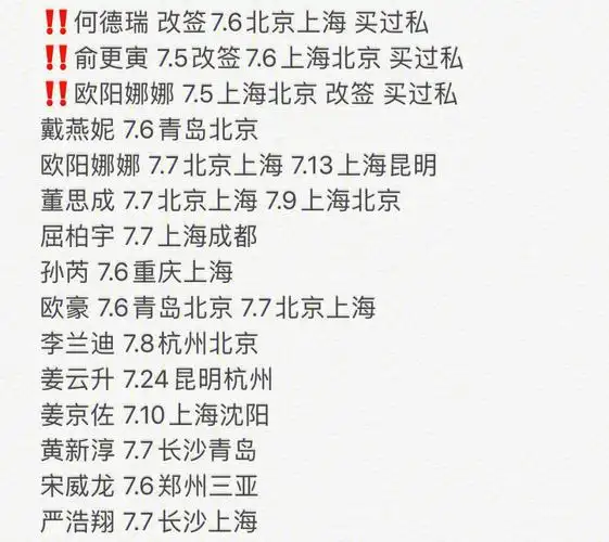 近期行程更新啦