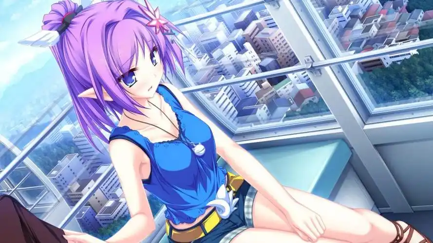 蓝色天空下的动漫女孩,高清壁纸图片,动漫人物-回车桌面