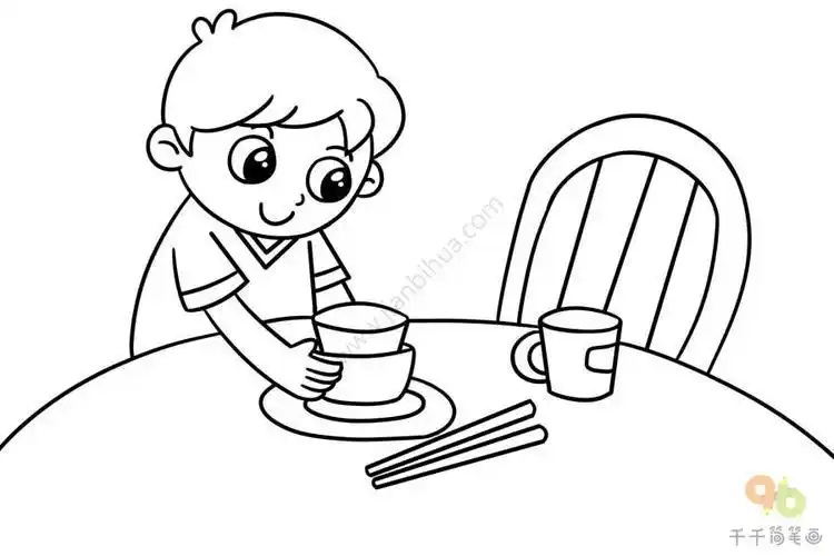 做餐后五件事幼儿园简笔画感恩母亲的幼儿简笔画图片我帮妈妈洗衣服