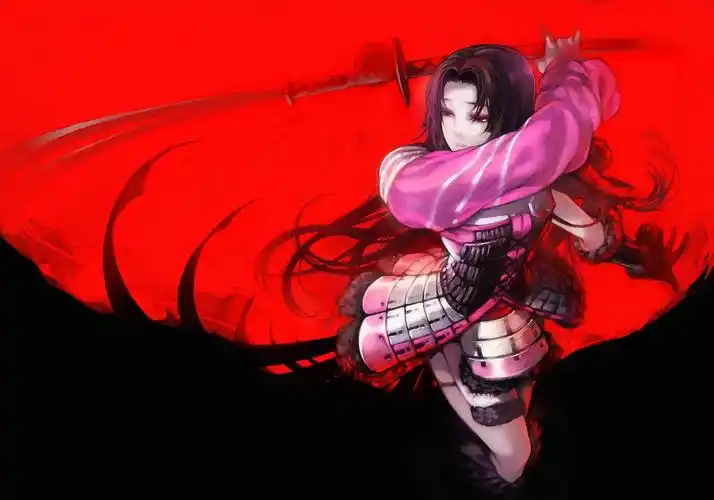 basara,anime girls,weapon,red background,壁纸,高清壁纸动漫,动漫