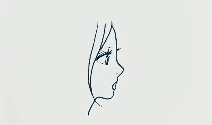 侧面人物简笔画闭眼创意yaunsu高清合成简笔画美女模特最新时尚抽象简