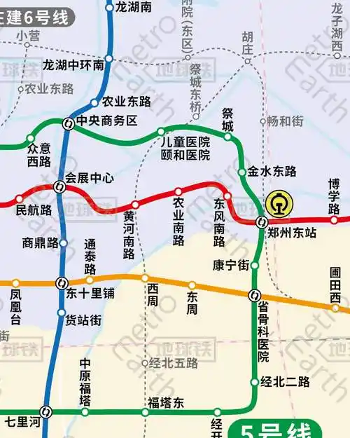 郑州城市轨道交通运营(在建)线路图1:1,郑州地铁全图