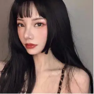 公主切姬发式假发女长直发日常lolita圆脸薄空气刘海全头套双马尾