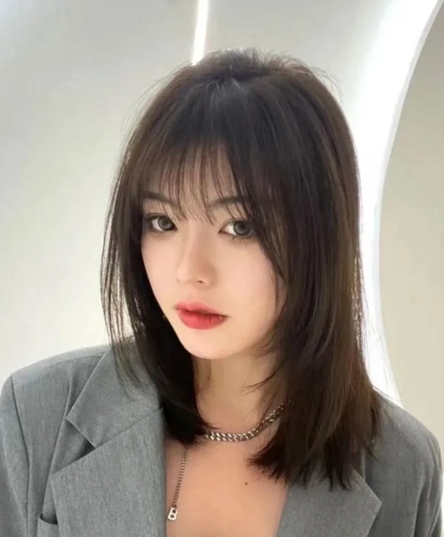 直发锁骨发图片大全百搭减龄轻松变美