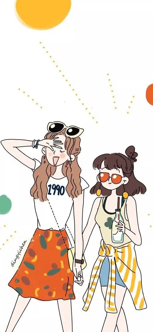 求闺蜜壁纸,最好是那种两个人的背影或者一起奔跑的,色调是那种不太亮