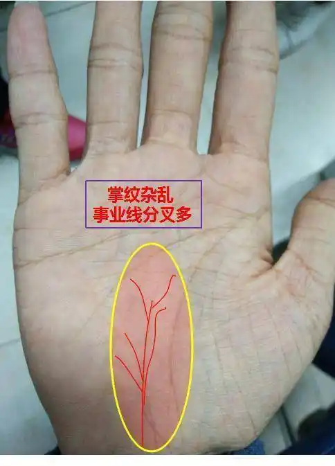 运势上就比较欠缺,个人思绪和烦心事会比较,你手相中的事业线明显