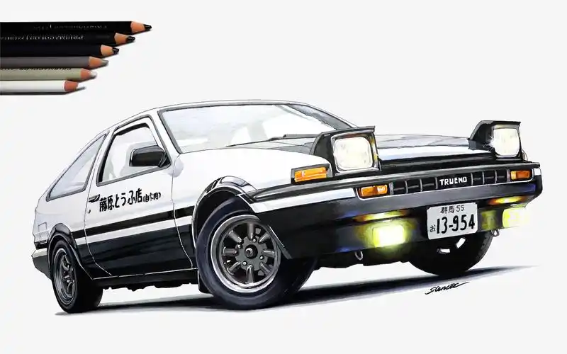 画一辆逮虾户ae86!"小伙子,你那什么车啊?