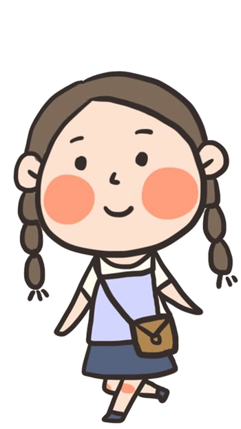 手绘卡通女孩红脸蛋素材