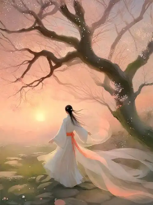 春天清雅古风境意背景图