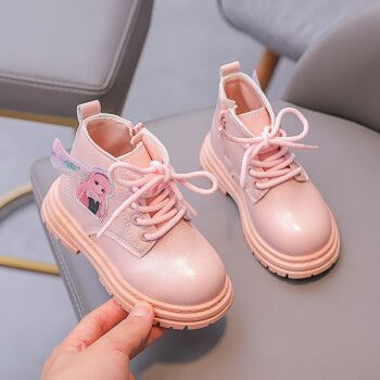 巴拉巴拉女童短靴秋季春季女宝宝女孩靴子翅膀公主鞋马丁靴小皮鞋粉红