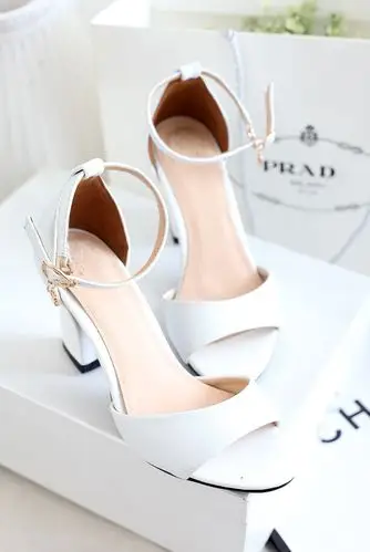 2014夏季罗马新款女士粗高跟凉鞋真皮纯色鱼嘴女鞋liangxie批发