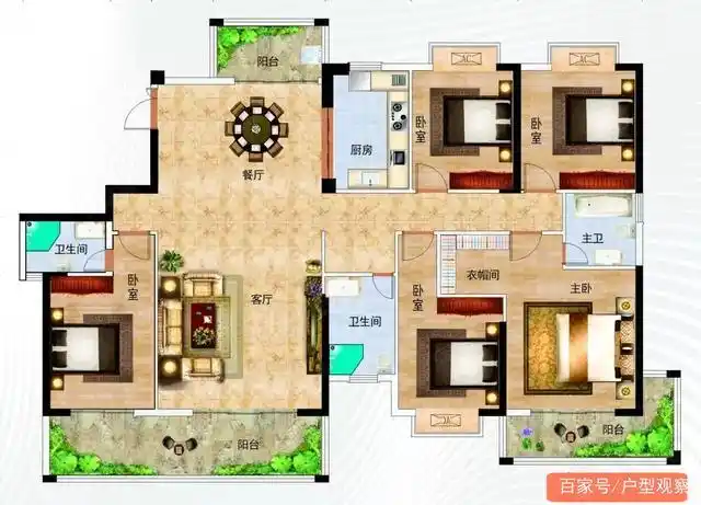 206㎡大平层户型欣赏细节优秀散发独特魅力