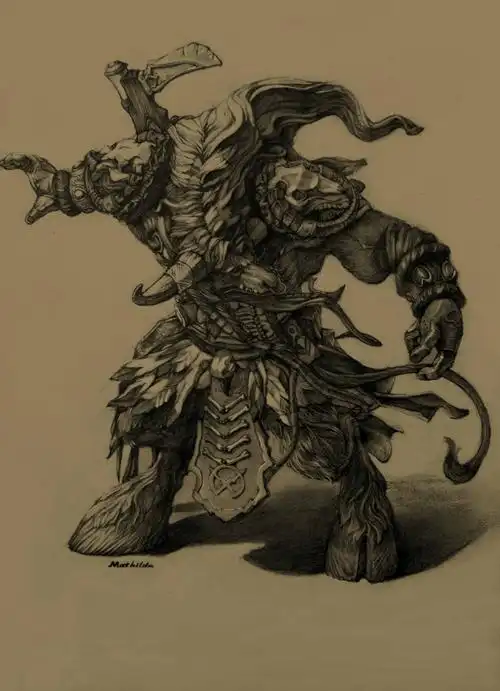 一张牛头人素描